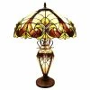 Budget 🔔 Gracewood Hollow Lemsine Brown And Cream 2-light Art Glass Table Lamp 🎁