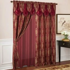 Hot Sale ๐งจ Gracewood Hollow Mabanckou Textured Jacquard Single Rod Pocket Curtain Panel W/ Attached Valance (54 X 84) - 54 X 84 In. Taupe ๐