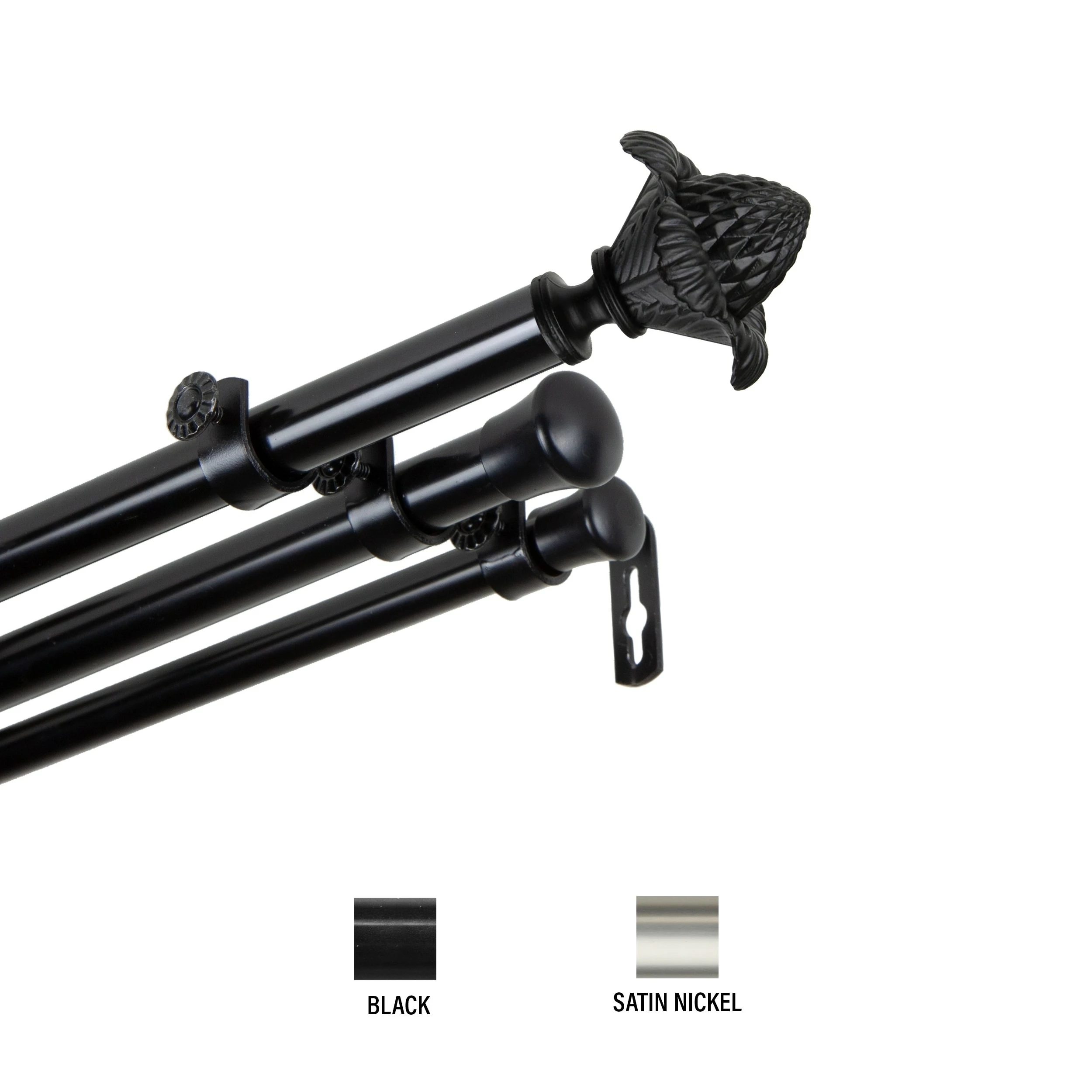 Discount ๐ Gracewood Hollow Min 13/16th-inch Triple Curtain Rod Satin Nickel ๐ - Image 2