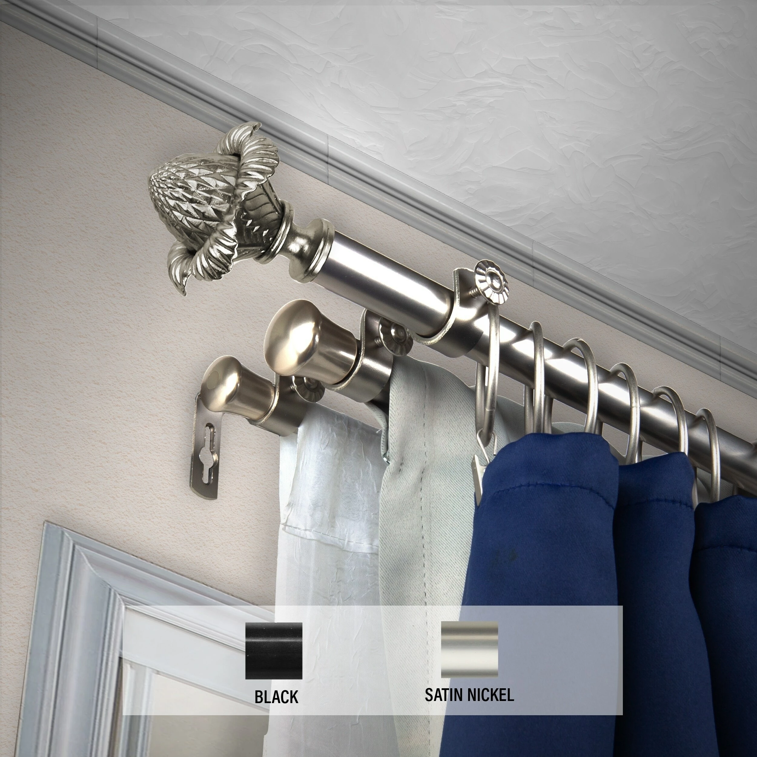 Discount ๐ Gracewood Hollow Min 13/16th-inch Triple Curtain Rod Satin Nickel ๐