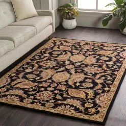Flash Sale 💯 Gracewood Hollow Mohand Handmade Area Rug - 3'6" Round Black 🎁