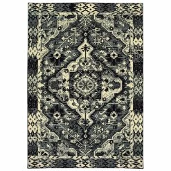 Hot Sale โจ Gracewood Hollow Moss Medallion Black/ Ivory Micro Fiber Rug Black/cream ๐ 16 Hot Sale โจ Gracewood Hollow Moss Medallion Black/ Ivory Micro Fiber Rug Black/cream ๐ -Gracewood Hollow shop Gracewood Hollow Moss Medallion Black Ivory Micro Fiber Rug