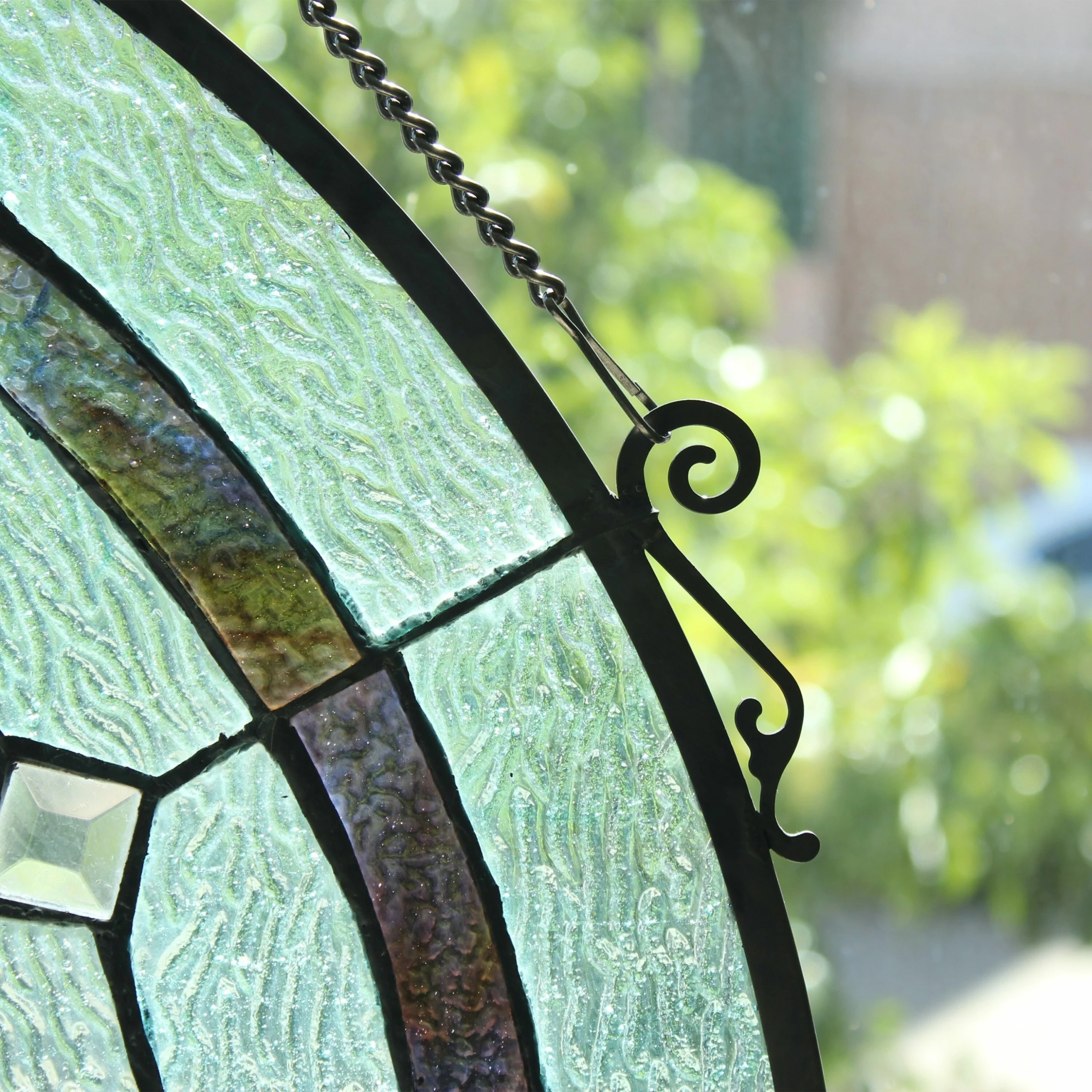 Budget 🎉 Gracewood Hollow Mujila Tiffany-style Round Window Panel Suncatcher 🎁 6 Budget 🎉 Gracewood Hollow Mujila Tiffany-style Round Window Panel Suncatcher 🎁 - Image 4