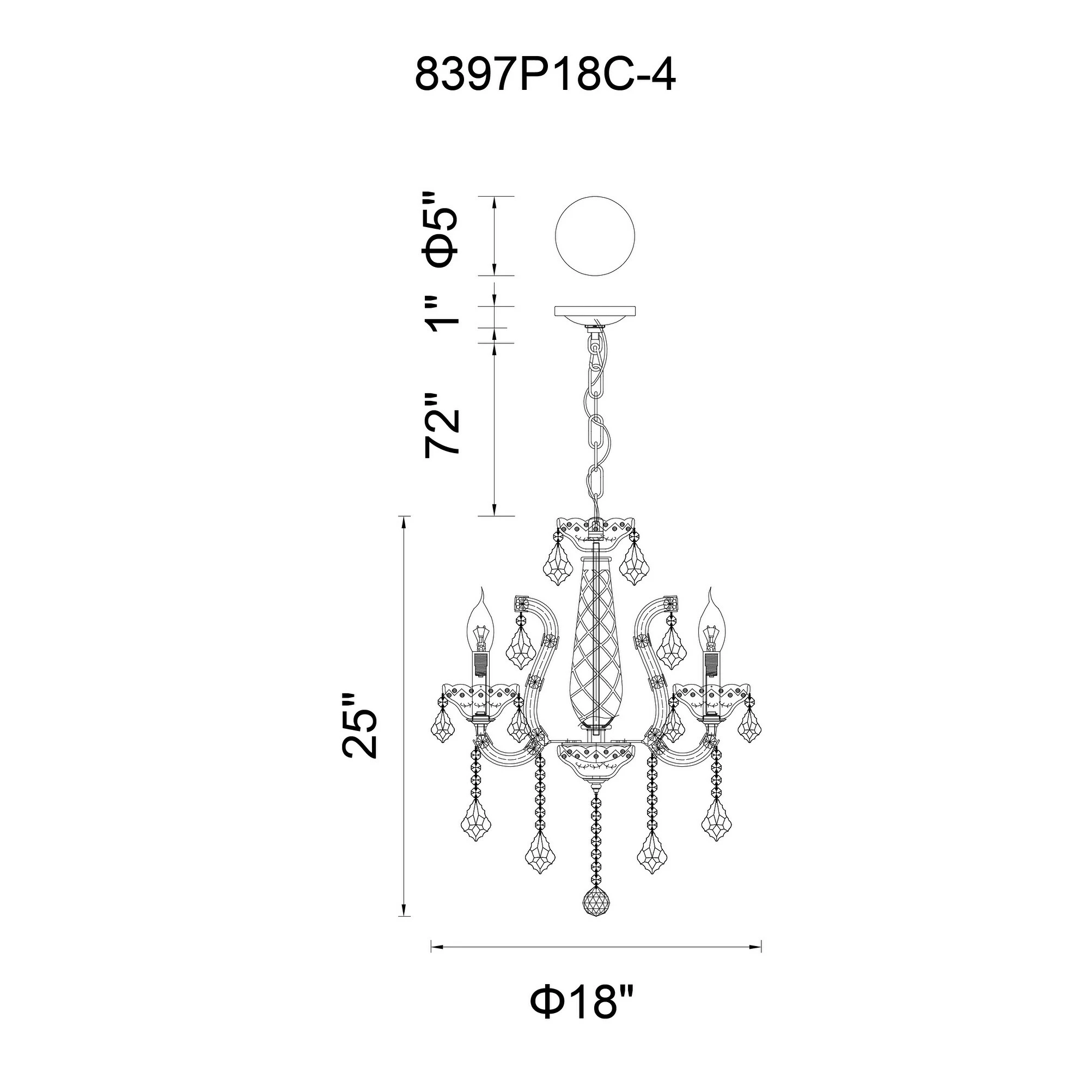 Cheap 🛒 Gracewood Hollow Ndi 4-light Chrome Finish/ Glass Chandelier 💯 - Image 2