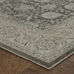 Budget 🔥 Gracewood Hollow Occom Border Floral Panel Area Rug 🌟 -Gracewood Hollow shop Gracewood Hollow Occom Border Floral Panel Brown Ivory Runner Rug