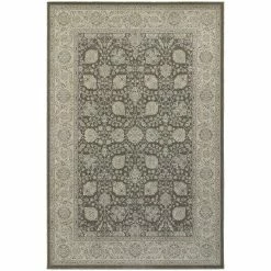 Budget 🔥 Gracewood Hollow Occom Border Floral Panel Area Rug 🌟 -Gracewood Hollow shop Gracewood Hollow Occom Bordered Brown Ivory Floral Panel Area Rug 1