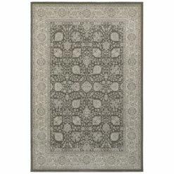 Budget 🔥 Gracewood Hollow Occom Border Floral Panel Area Rug 🌟 -Gracewood Hollow shop Gracewood Hollow Occom Bordered Brown Ivory Floral Panel Area Rug 2