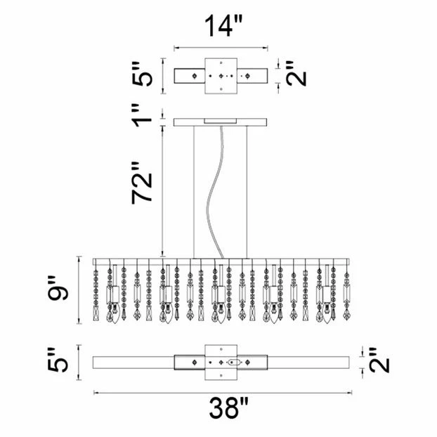 Brand new ๐ Gracewood Hollow Philombe 5-light Crystal Chandelier With Chrome Finish โ๏ธ - Image 2