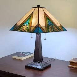 Discount 🔥 Gracewood Hollow Porochista 22-inch Tiffany-style Mission Table Lamp 😀