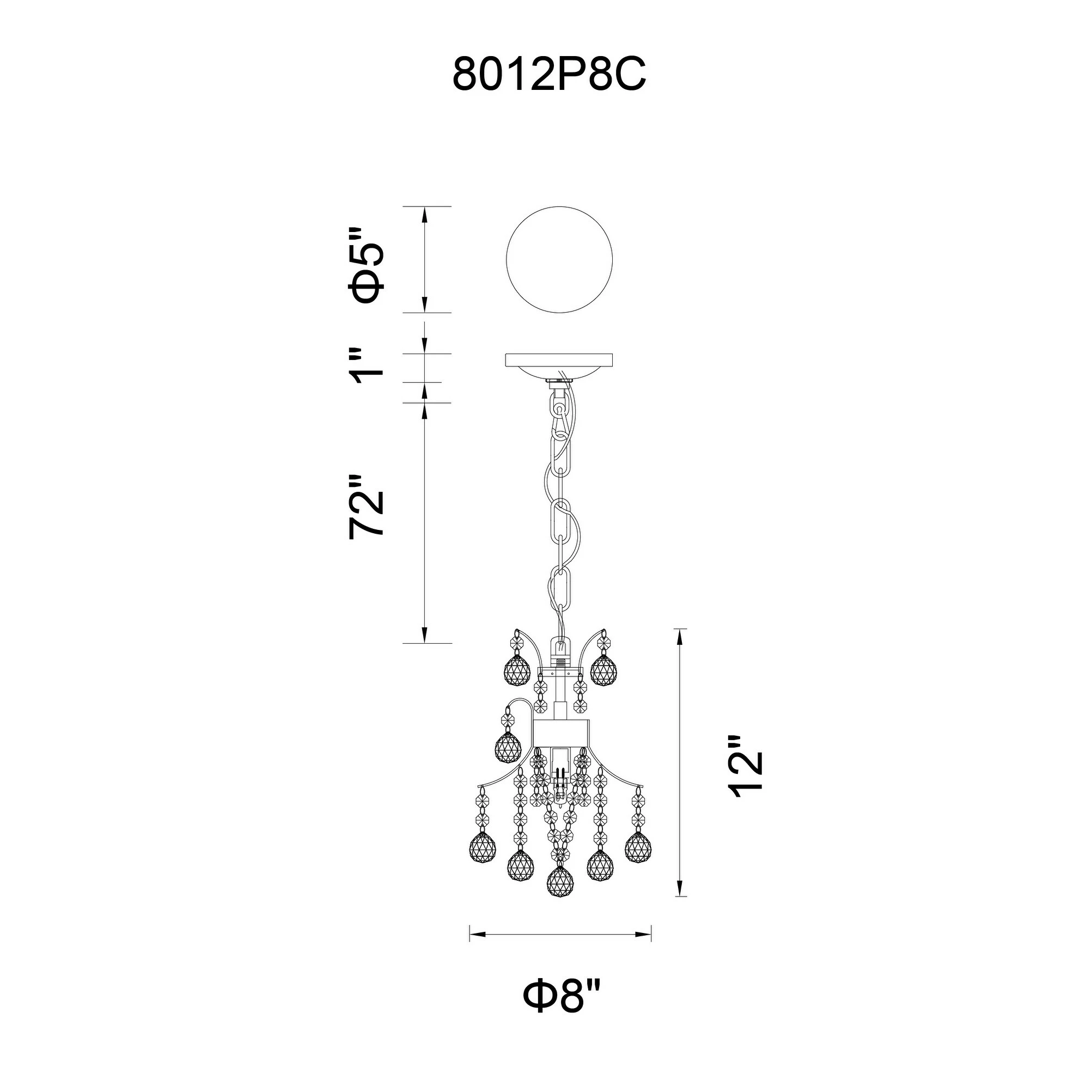 Brand new 🥰 Gracewood Hollow Raditladi 1-light Mini Pendant With Chrome Finish 😉 - Image 2