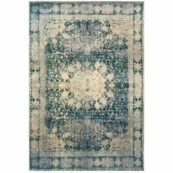 Promo 🔔 Gracewood Hollow Riggs Distressed Medallion Ivory/Blue Area Rug 👏