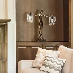 Buy 🌟 Gracewood Hollow Sansal Bronze/Resin 23.75-inch Grecian Goddess Beaded Table Lamp - 22"L X 7.625"W X 23.75"H ❤️ -Gracewood Hollow shop Gracewood Hollow Sansal Bronze Resin 23.75 inch Grecian Goddess Beaded Table Lamp 5