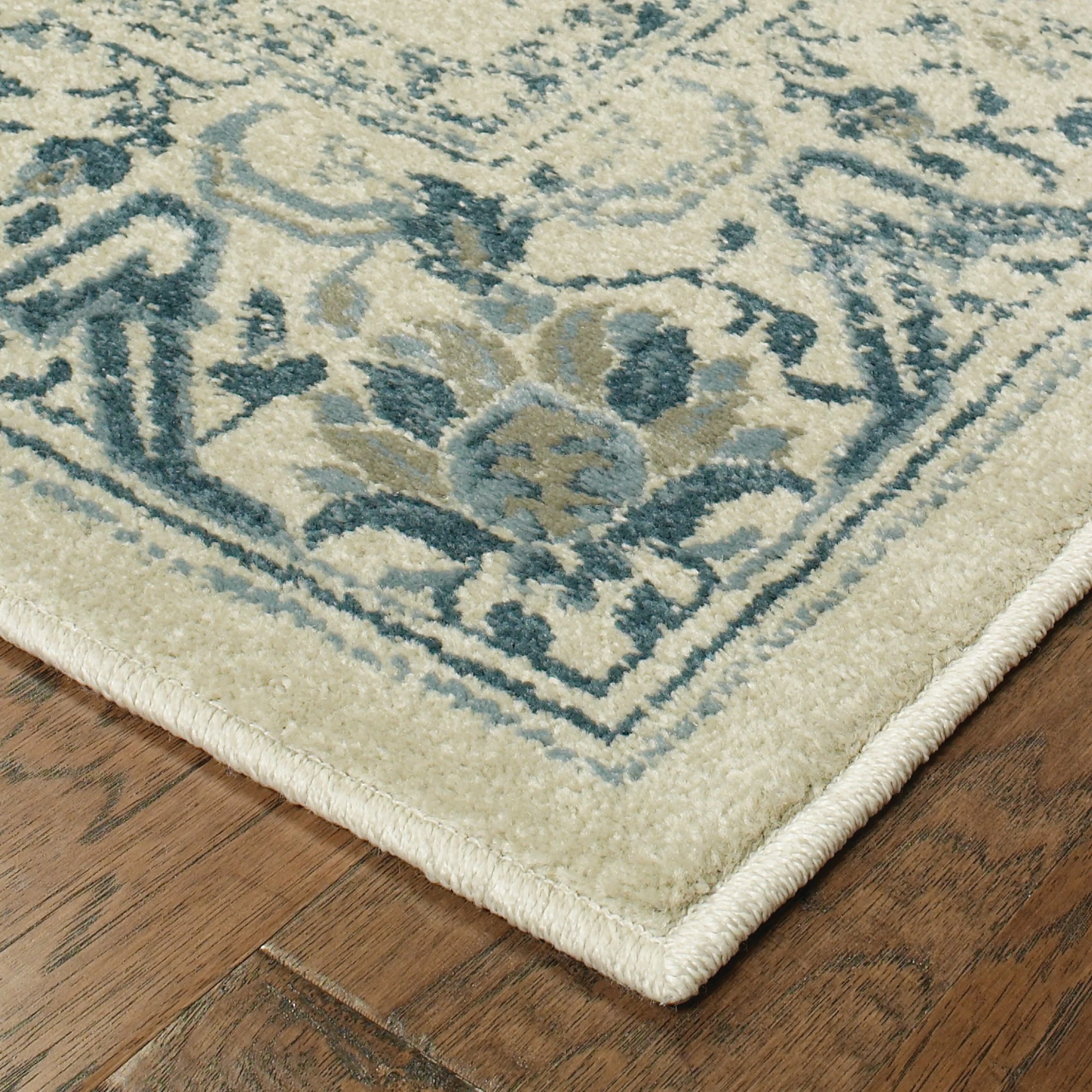 Brand new 👍 Gracewood Hollow Strete Traditional Area Rug Cream/blue 🎉 - Image 12