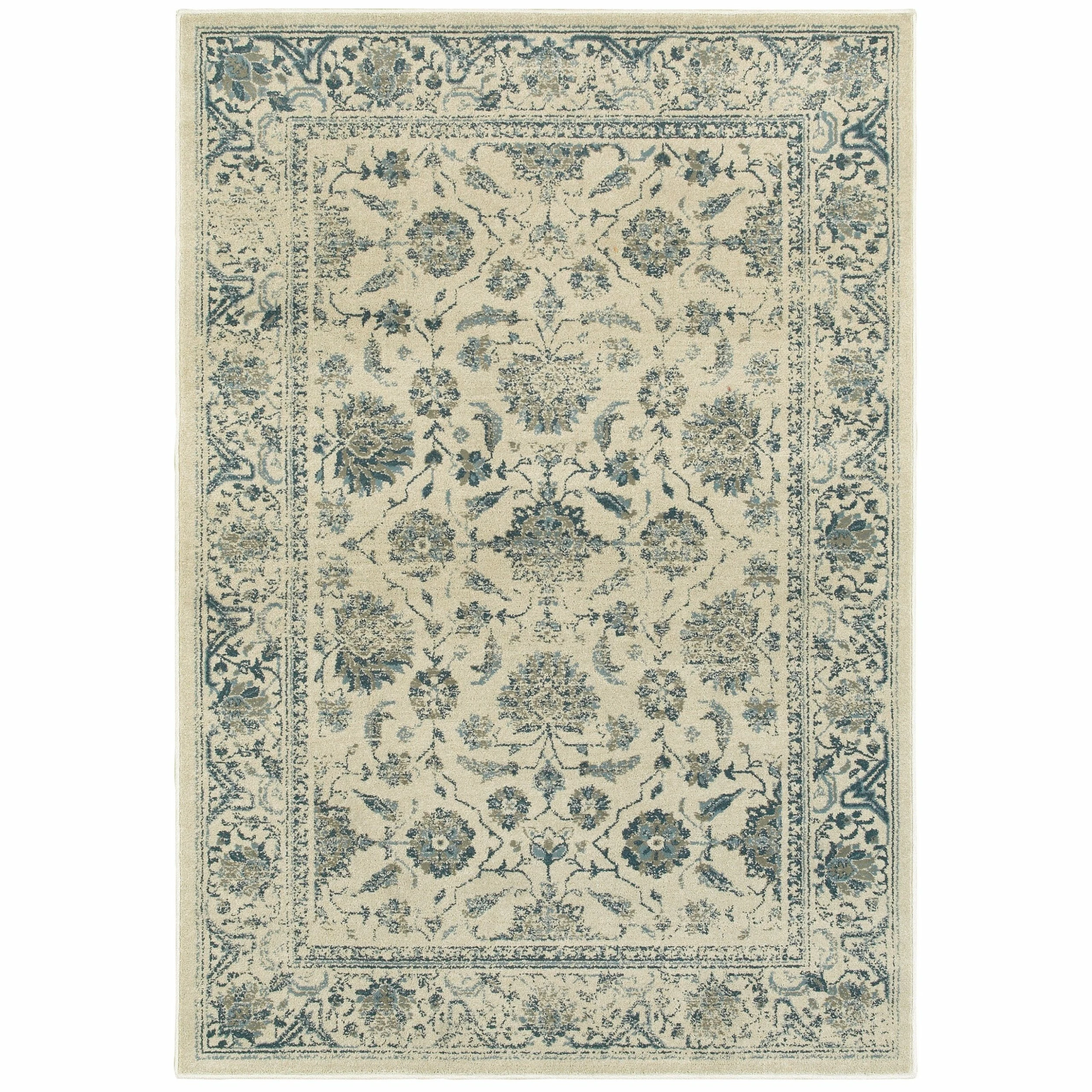 Brand new 👍 Gracewood Hollow Strete Traditional Area Rug Cream/blue 🎉 - Image 11
