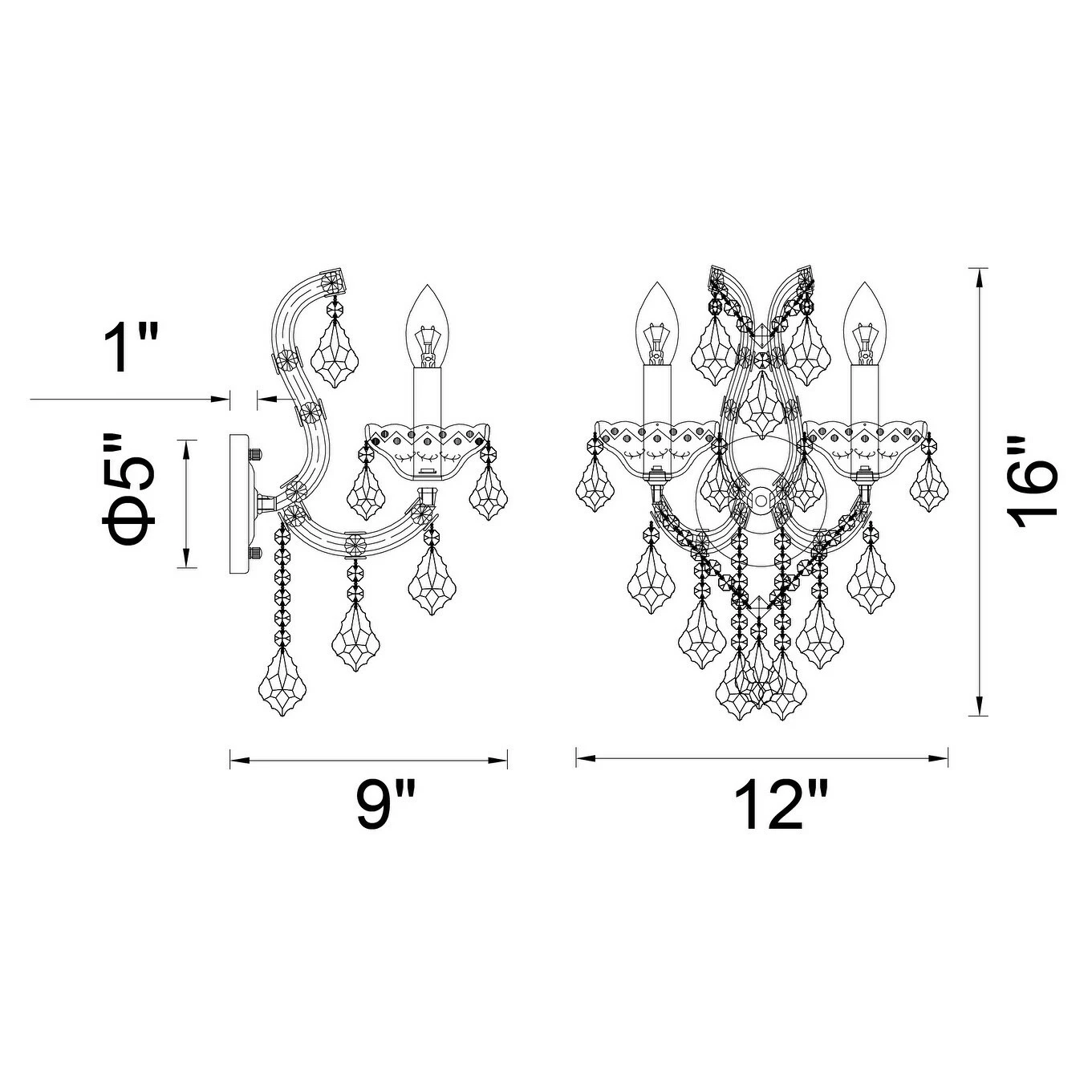 New โค๏ธ Gracewood Hollow Takang 2-light Wall Sconce With Chrome Finish ๐ฅ 4 New โค๏ธ Gracewood Hollow Takang 2-light Wall Sconce With Chrome Finish ๐ฅ - Image 2