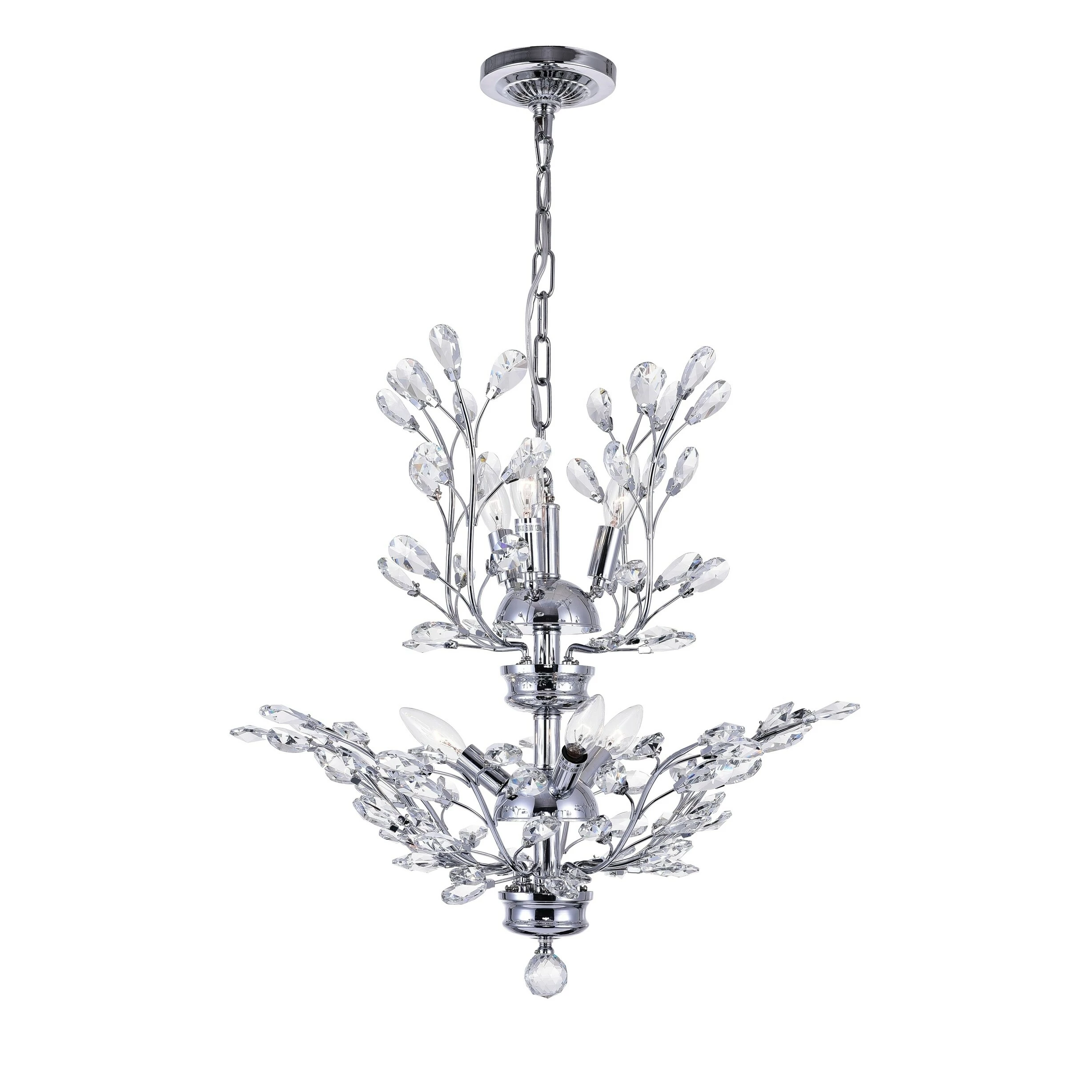 Cheapest 🥰 Gracewood Hollow Tsogo 6-light Chrome/ Crystal Chandelier ✔️