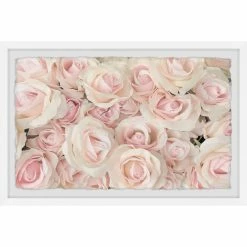 New 🌟 Gracewood Hollow White Rosebuds Framed Painting Print 🎉