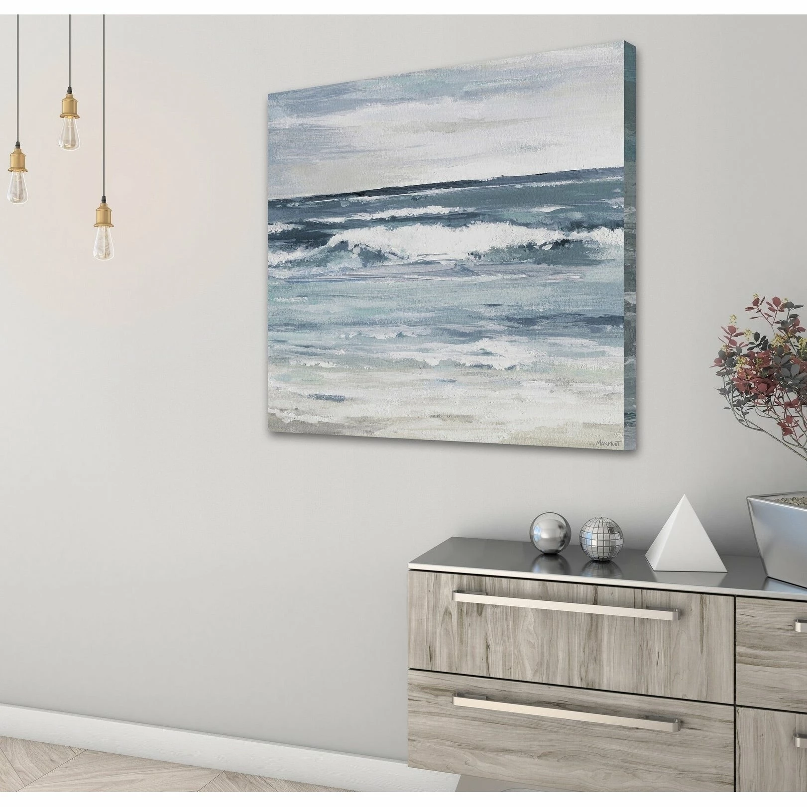 Best reviews of 😀 Gracewood Hollow White Waves Splash Painting Print On Wrapped Canvas 🤩 - Image 7