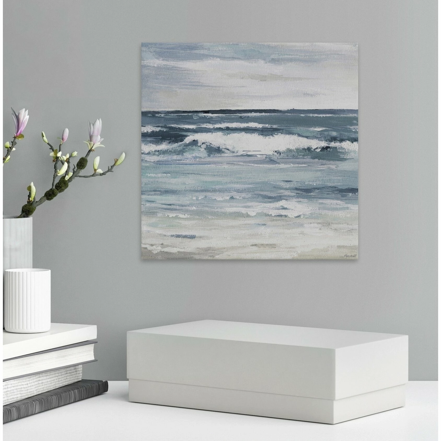Best reviews of 😀 Gracewood Hollow White Waves Splash Painting Print On Wrapped Canvas 🤩 - Image 6