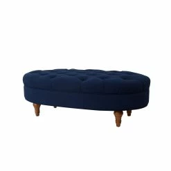 Outlet 🛒 Gracewood Hollow Larriva Tufted Oval Accent Bench Taupe ⌛