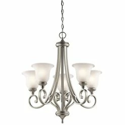 Hot Sale 😍 Gracewood Hollow Feraoun 5-light Brushed Nickel Chandelier 🎉