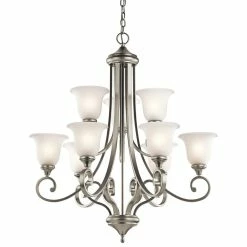 Wholesale 🔔 Gracewood Hollow Feraoun 9-light Brushed Nickel Chandelier 🎁