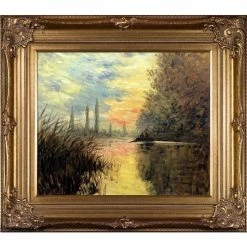 Cheap 😍 Gracewood Hollow 'Evening At Argentuil' Oil Painting Wall Art With Bronze Frame ❤️