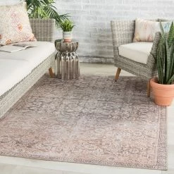 Budget ✨ Gracewood Hollow Dabydeen Indoor/Outdoor Trellis Peach And Blue Area Rug ✨
