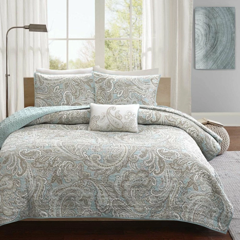 Cheapest 😍 Gracewood Hollow Rio 4-piece Cotton Coverlet Set Blue 🥰 7 Cheapest 😍 Gracewood Hollow Rio 4-piece Cotton Coverlet Set Blue 🥰 - Image 5