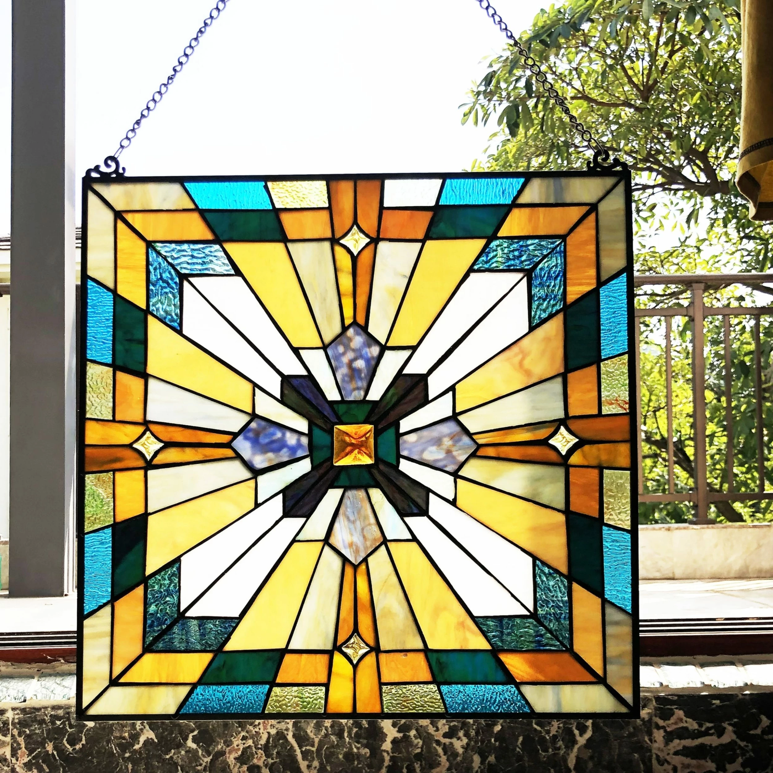 Discount ๐ Gracewood Hollow Cao Mission-style Glass Window Panel/Suncatcher โ 3 Discount ๐ Gracewood Hollow Cao Mission-style Glass Window Panel/Suncatcher โ