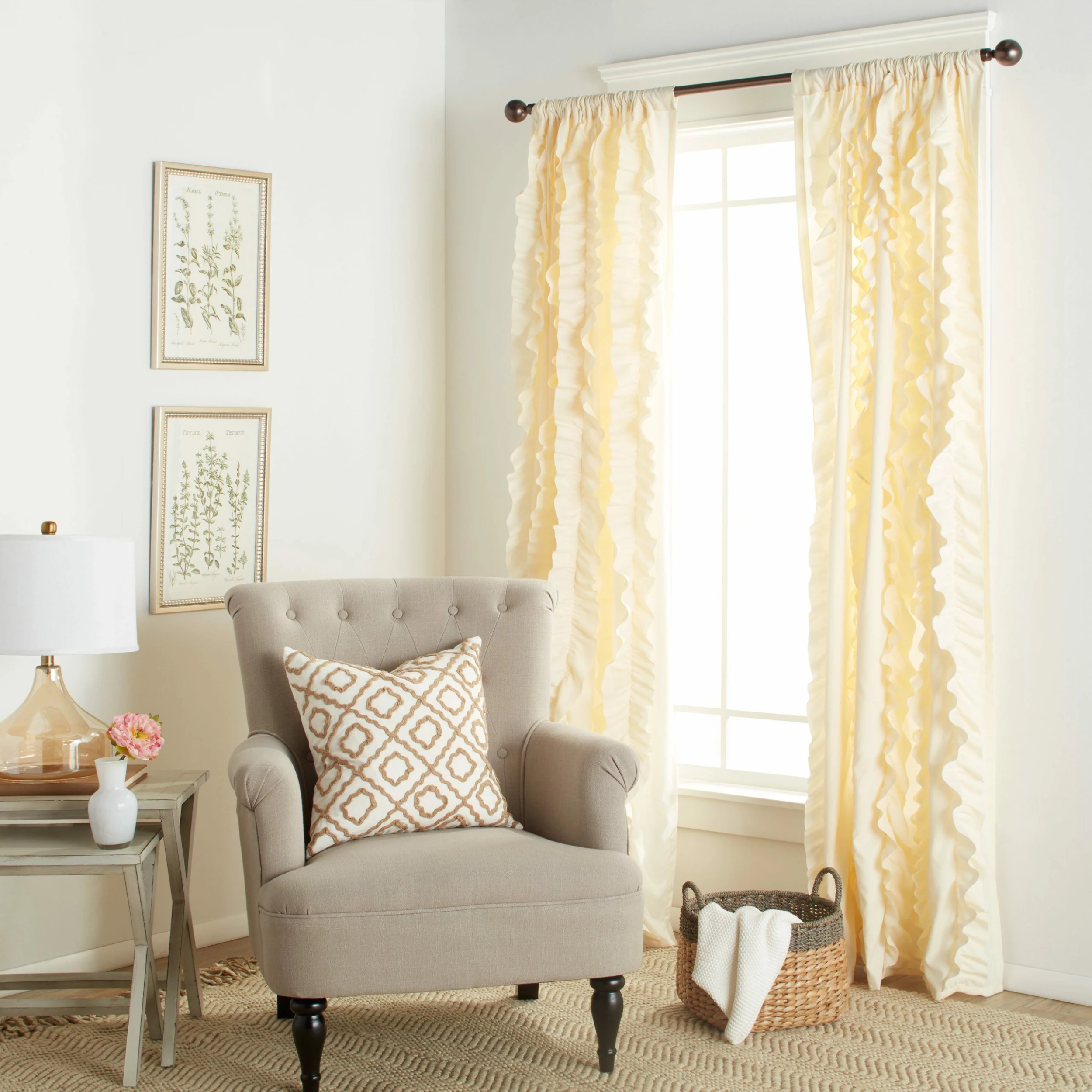 Best deal 😍 Gracewood Hollow Quist Ruffled Single Curtain Panel - 54 X 84 - 54 X 84 Ivory 🥰 4 Best deal 😍 Gracewood Hollow Quist Ruffled Single Curtain Panel - 54 X 84 - 54 X 84 Ivory 🥰 - Image 2