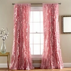 Best deal 😍 Gracewood Hollow Quist Ruffled Single Curtain Panel - 54 X 84 - 54 X 84 Ivory 🥰