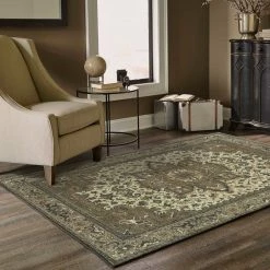 Best deal 🥰 Gracewood Hollow Noble Medallion Ivory/ Grey Rug 🎉