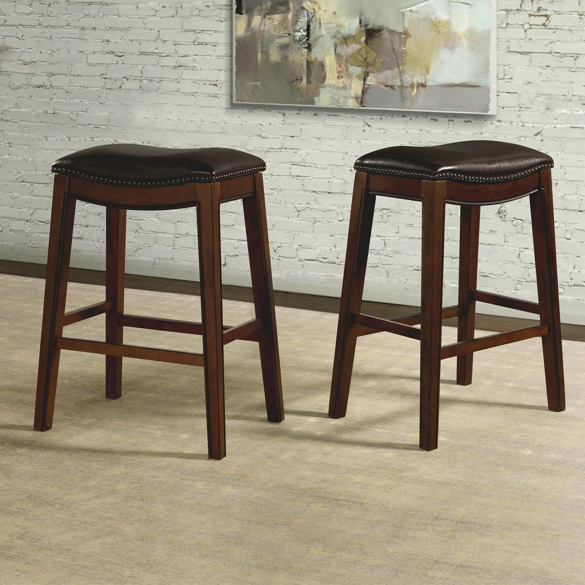 Hot Sale 😉 Gracewood Hollow Parpetsi 30-inch Rubberwood Backless Bar Stool With Upholstered Seat Blue 🎁 17 Hot Sale 😉 Gracewood Hollow Parpetsi 30-inch Rubberwood Backless Bar Stool With Upholstered Seat Blue 🎁 - Image 15