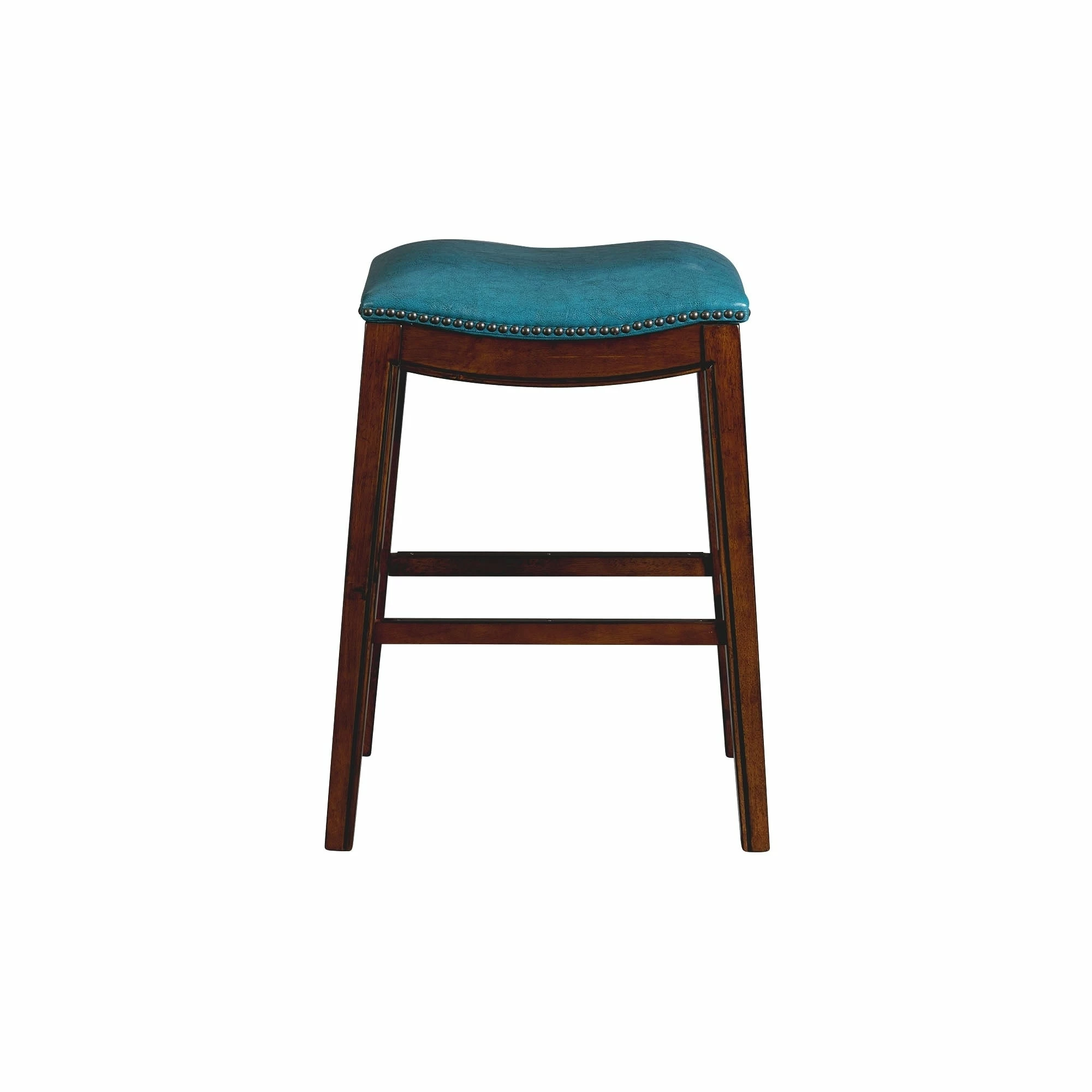 Hot Sale 😉 Gracewood Hollow Parpetsi 30-inch Rubberwood Backless Bar Stool With Upholstered Seat Blue 🎁 4 Hot Sale 😉 Gracewood Hollow Parpetsi 30-inch Rubberwood Backless Bar Stool With Upholstered Seat Blue 🎁 - Image 2
