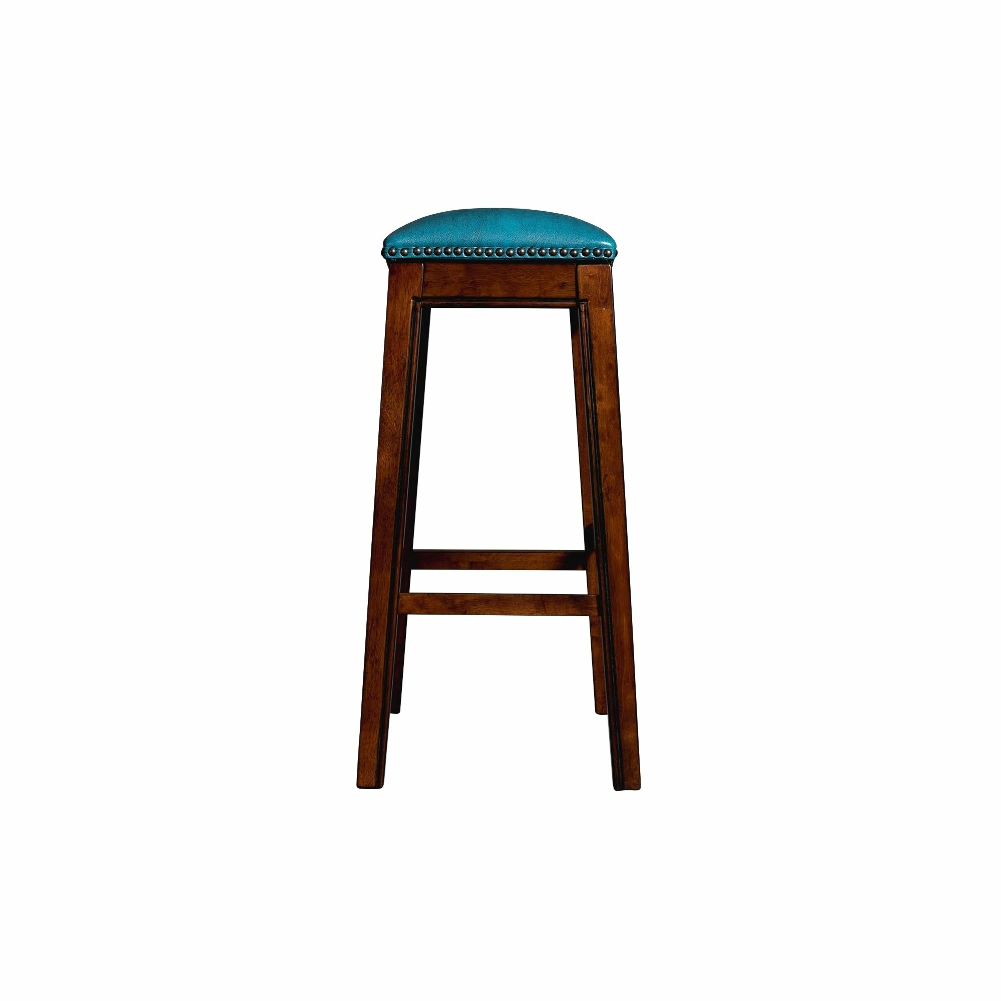 Hot Sale 😉 Gracewood Hollow Parpetsi 30-inch Rubberwood Backless Bar Stool With Upholstered Seat Blue 🎁 5 Hot Sale 😉 Gracewood Hollow Parpetsi 30-inch Rubberwood Backless Bar Stool With Upholstered Seat Blue 🎁 - Image 3