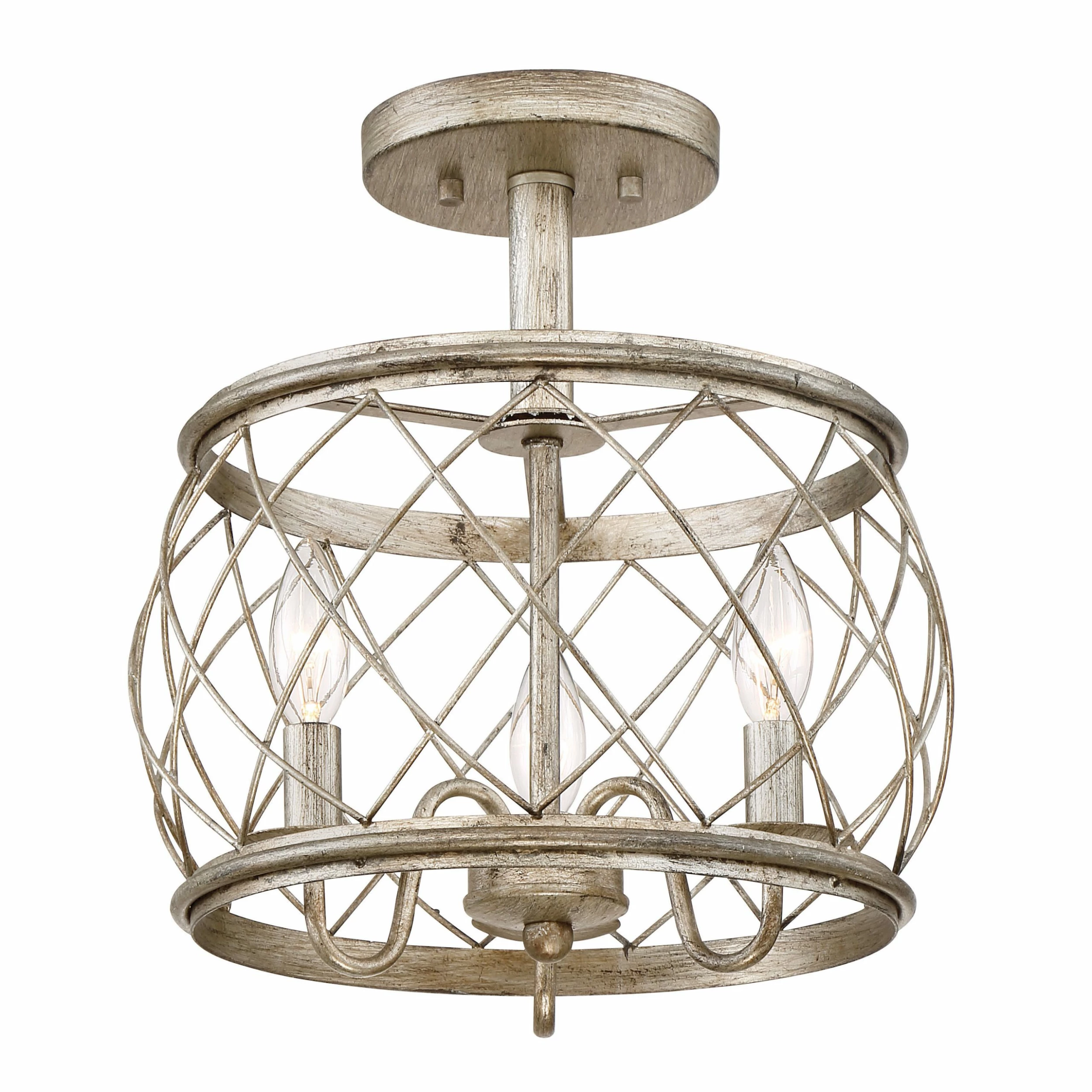 Best deal 🛒 Gracewood Hollow Muzaka Century Silver Leaf Steel 3-light Semi-flush Light - Century Silver Leaf 👍 3 Best deal 🛒 Gracewood Hollow Muzaka Century Silver Leaf Steel 3-light Semi-flush Light - Century Silver Leaf 👍