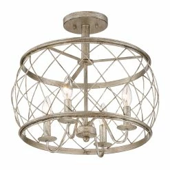 Cheapest 🧨 Gracewood Hollow Muzaka Silver Leaf Steel Semi-flush 4-light Mount - Century Silver Leaf ✔️ -Gracewood Hollow shop Quoizel Dury Semi Flush 4 Light Century Silver Leaf 44cb05d9 e195 4585 b929 f3b3cfd1a3ac