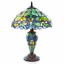 Best Pirce ๐คฉ Gracewood Hollow Khelladi 20"H Stained Glass Multicolored Magna Carta Table Lamp - 14"L X 14"W X 20"H ๐