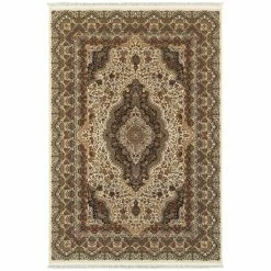 Budget 🥰 Gracewood Hollow Maracle Medallion Fringed Area Rug Cream/multi 💯