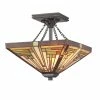 Best Pirce 💯 Gracewood Hollow Qosja 2-light Vintage Bronze Semi-flush Mount 🎉
