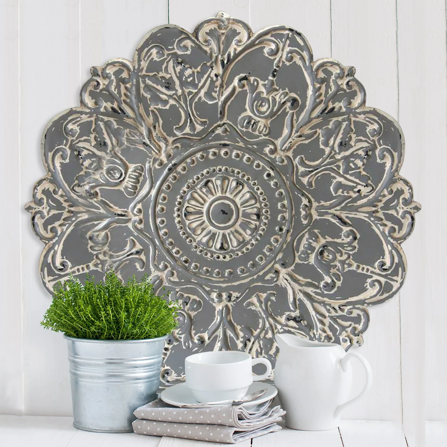 Cheap ๐ Gracewood Hollow James Grey Medallion Wall Decor ๐ 4 Cheap ๐ Gracewood Hollow James Grey Medallion Wall Decor ๐ - Image 2