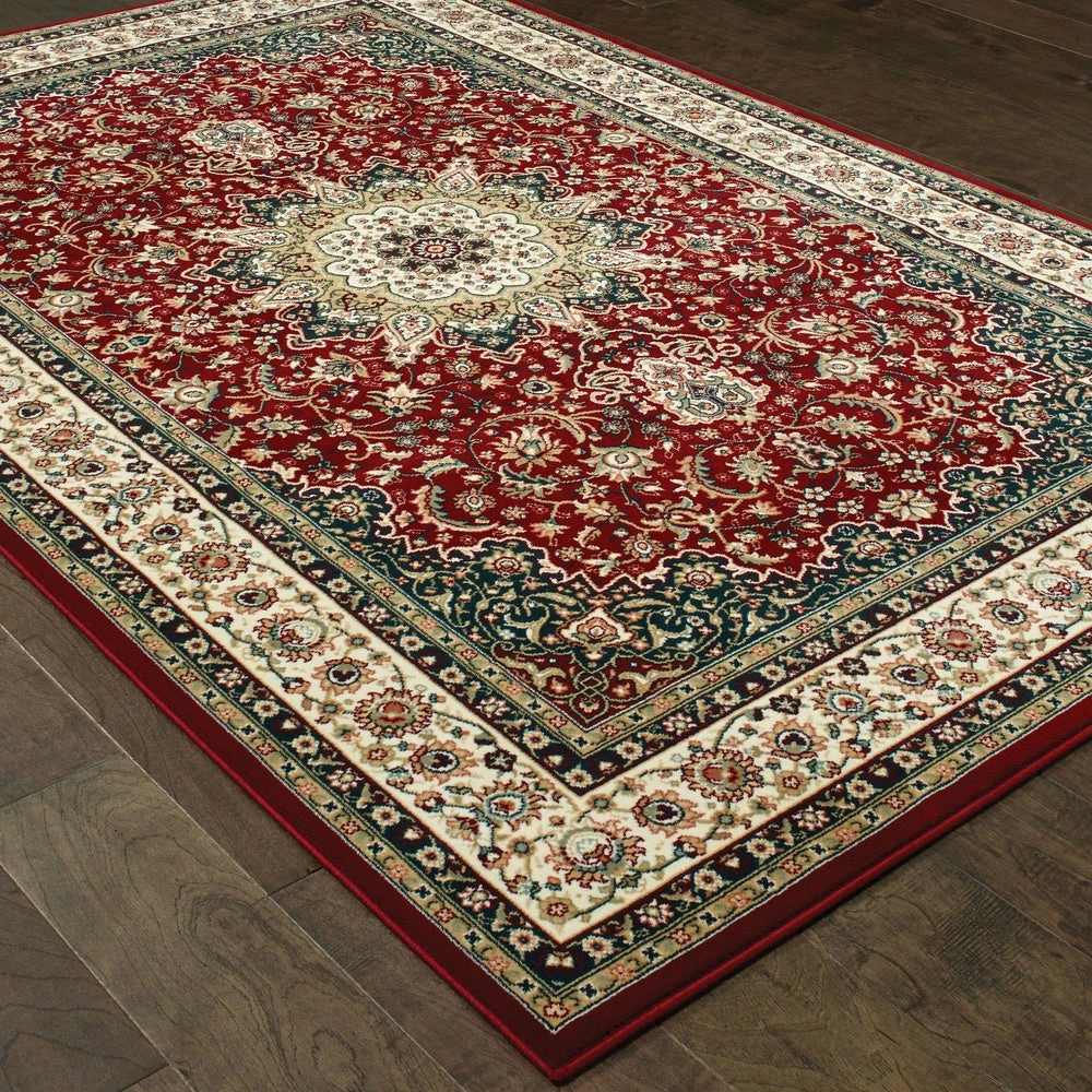 Hot Sale ๐ Gracewood Hollow Stora Red/Ivory Classic Medallion Area Rug ๐ - Image 6
