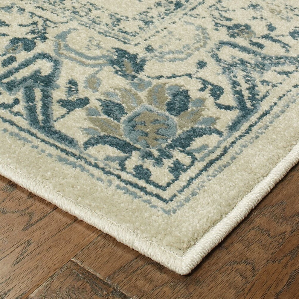 Brand new 👍 Gracewood Hollow Strete Traditional Area Rug Cream/blue 🎉 - Image 8