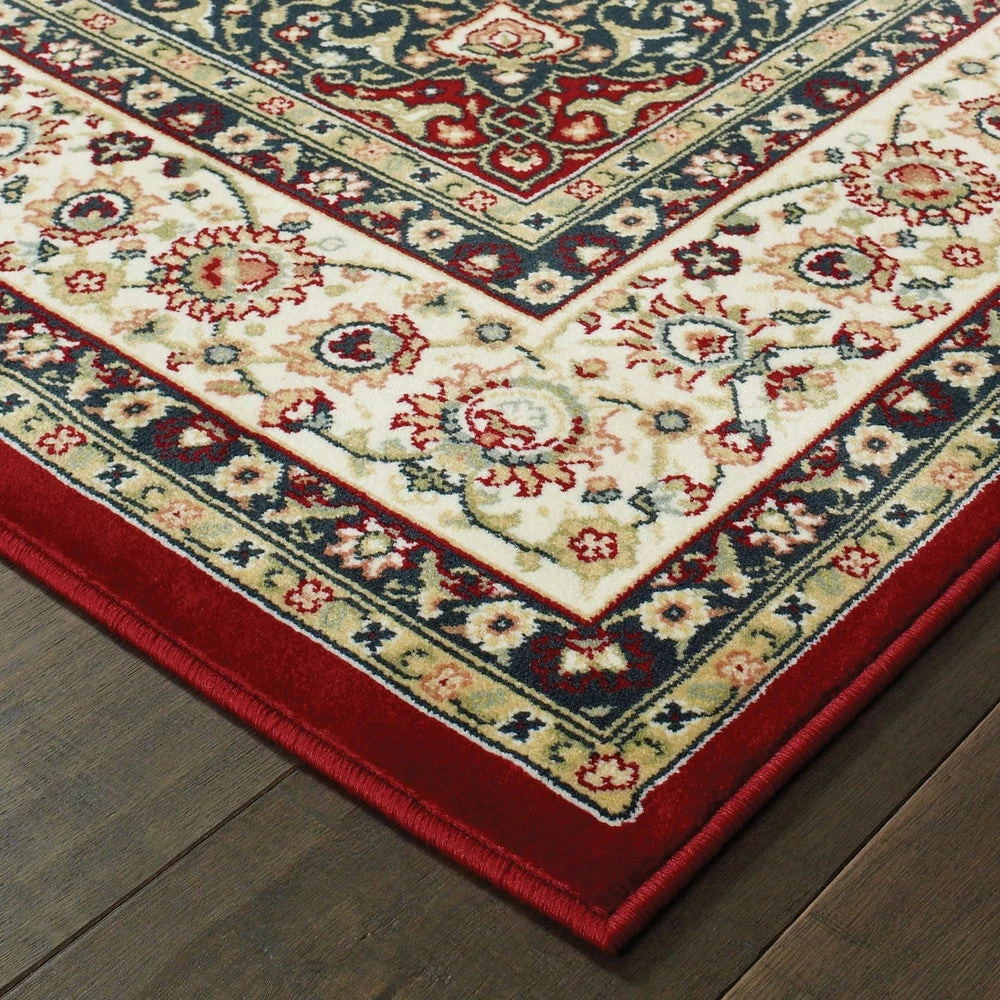 Hot Sale ๐ Gracewood Hollow Stora Red/Ivory Classic Medallion Area Rug ๐ - Image 3