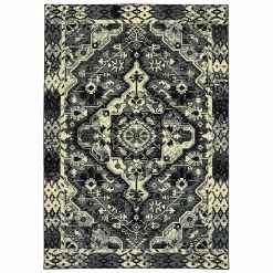 Hot Sale โจ Gracewood Hollow Moss Medallion Black/ Ivory Micro Fiber Rug Black/cream ๐ 15 Hot Sale โจ Gracewood Hollow Moss Medallion Black/ Ivory Micro Fiber Rug Black/cream ๐ -Gracewood Hollow shop Style Haven Tribal Medallion Black Ivory Micro Fiber Rug 7 10 x 10 10 f13049d3 82aa 4694 9ff5 c29a4483817b 1000