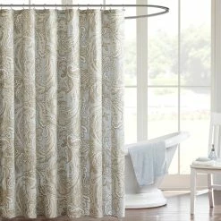 New 🛒 Gracewood Hollow LaFavor Cotton Shower Curtain Blue 🌟