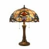Cheap 👏 Gracewood Hollow Bosekilolo 2-light Antique Dark Bronze Table Lamp With Stained Glass Dome Shade 🥰
