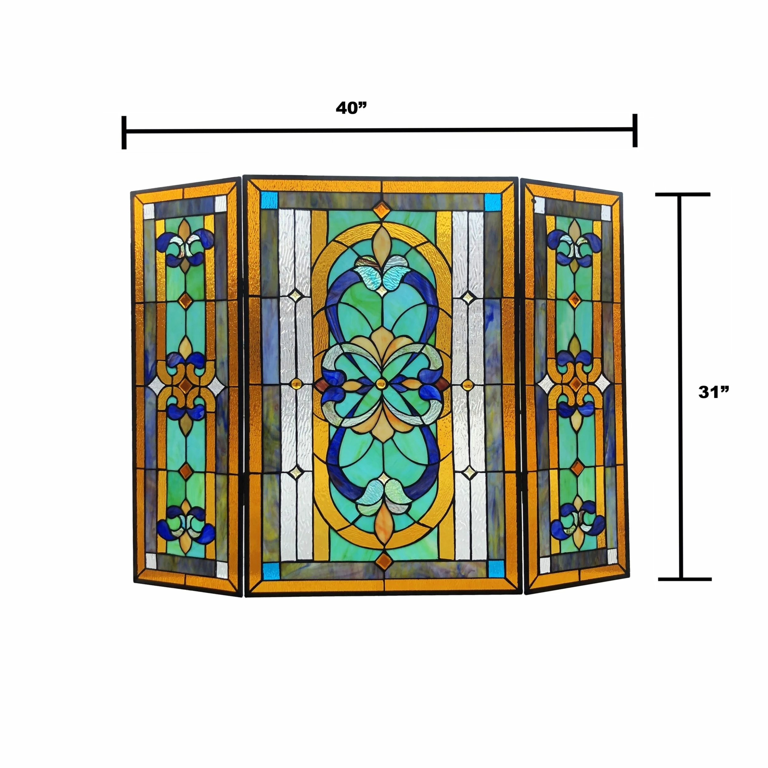 Cheapest 😍 Gracewood Hollow Casper Multicolored 3-panel Fireplace Screen 👏 6 Cheapest 😍 Gracewood Hollow Casper Multicolored 3-panel Fireplace Screen 👏 - Image 4