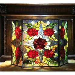 Budget ๐งจ Gracewood Hollow Centina Multicolored Floral 3-panel Fireplace Screen ๐